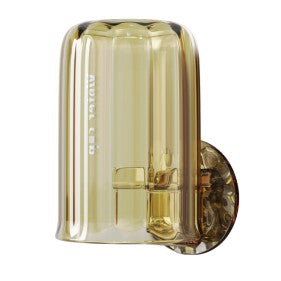 Suport Multifunctional 2 in 1, Pahar si Suport Periuta de Dinti cu Autoadeziv, Organizator Baie fara Gaurire, PET si ABS, 10.4 x 7.3 x 7.3 cm, Maro Galbui