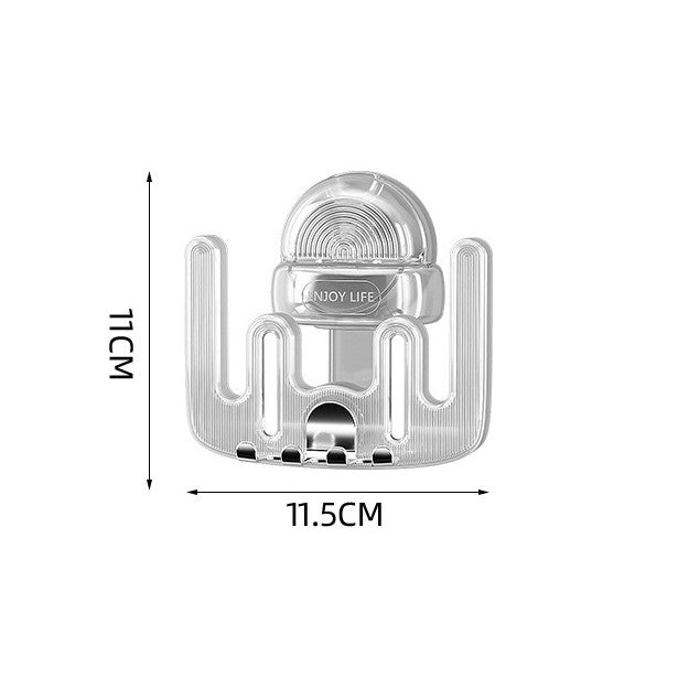 Suport Multifunctional pentru Periuta de Dinti si Pahar, Organizator Baie cu Ventuza fara Perforare, Plastic PET si ABS, 11 cm x 11.5 cm, Transparent