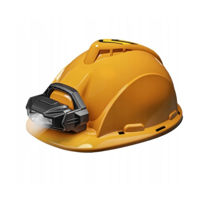 Cască de Protecție pentru Copii cu Lanternă Detașabilă, Jucărie Interactivă pentru Joc de Rol, Plastic, Portocaliu, 29.5 x 19.5 x 6.5 cm