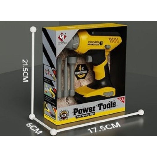 Bormasina de Jucarie pentru Copii cu Functii Realiste si Sunete, Set Interactiv de Bricolaj, Include 4 Capete Interschimbabile, Rotatie Stanga-Dreapta, Material Plastic, Portocaliu