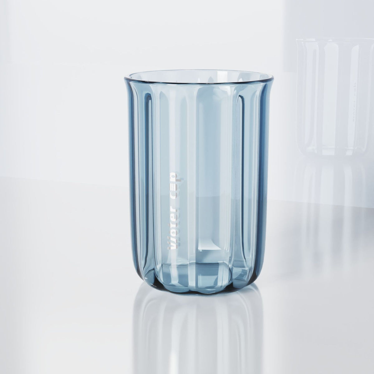 Cană pentru Clătit Gura și Periuța de Dinți, Design Ergonomic Rezistent la Cădere, Material AS Ecologic, 200 ml, Albastru Transparent
