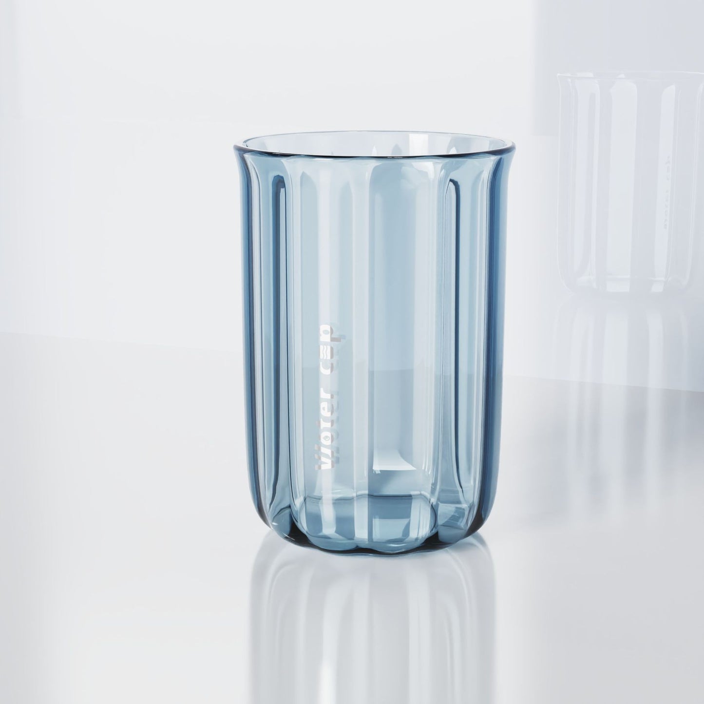 Cană pentru Clătit Gura și Periuța de Dinți, Design Ergonomic Rezistent la Cădere, Material AS Ecologic, 200 ml, Albastru Transparent