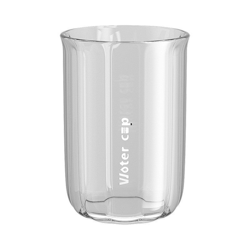 Cană de Apă pentru Clătit Gura și Periuța de Dinți, Design Ergonomic și Rezistent la Cădere, Plastic AS, 200 ml, Gri Transparent