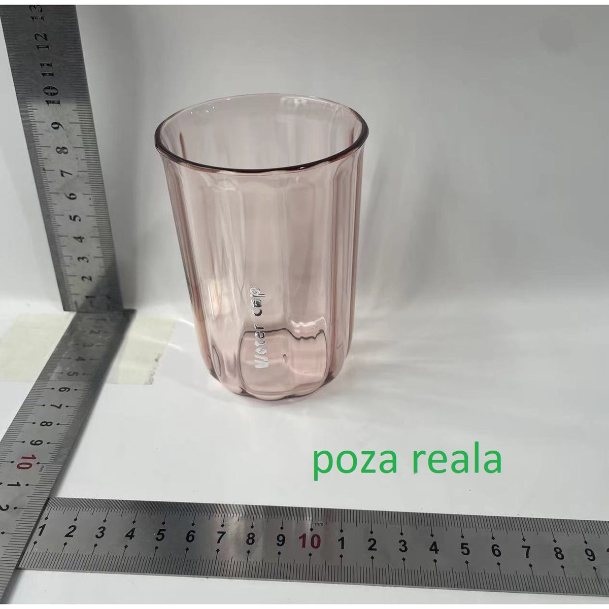 Cană pentru Clătit Gura și Suport Periuță Dinți, Design Ergonomic și Rezistent la Cădere, Plastic AS, 200 ml, Roz Transparent