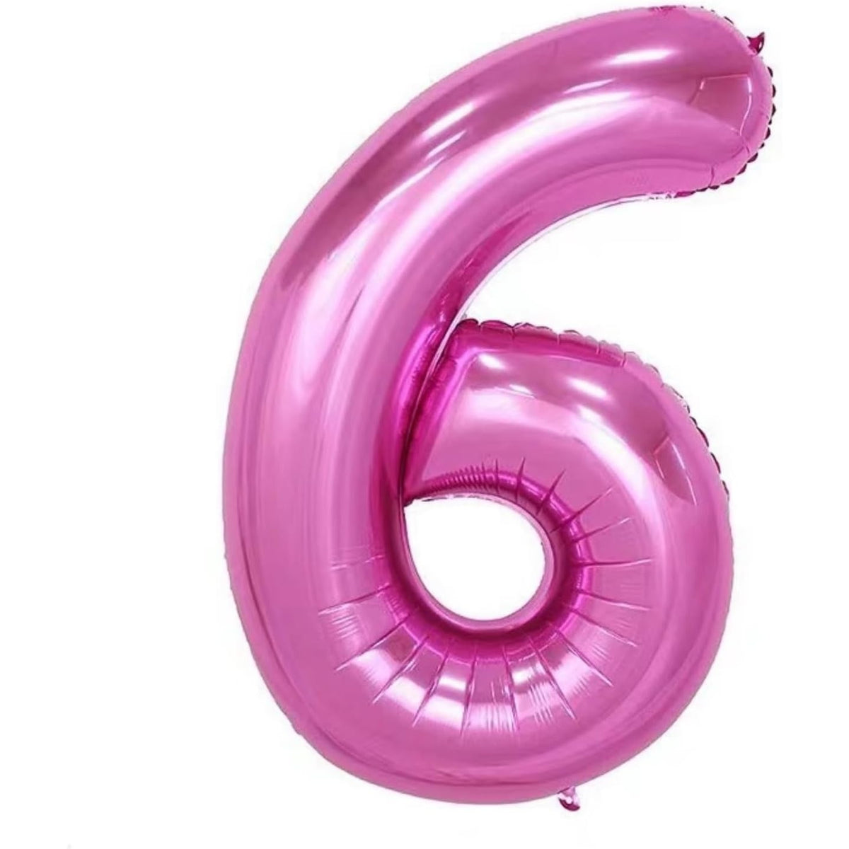 Balon Aniversar Cifra 6 cu Coroana, Figurina Gigant pentru Petrecere, Folie Metalizata, Umflare Aer sau Heliu, Include Pai, 100 cm, Roz