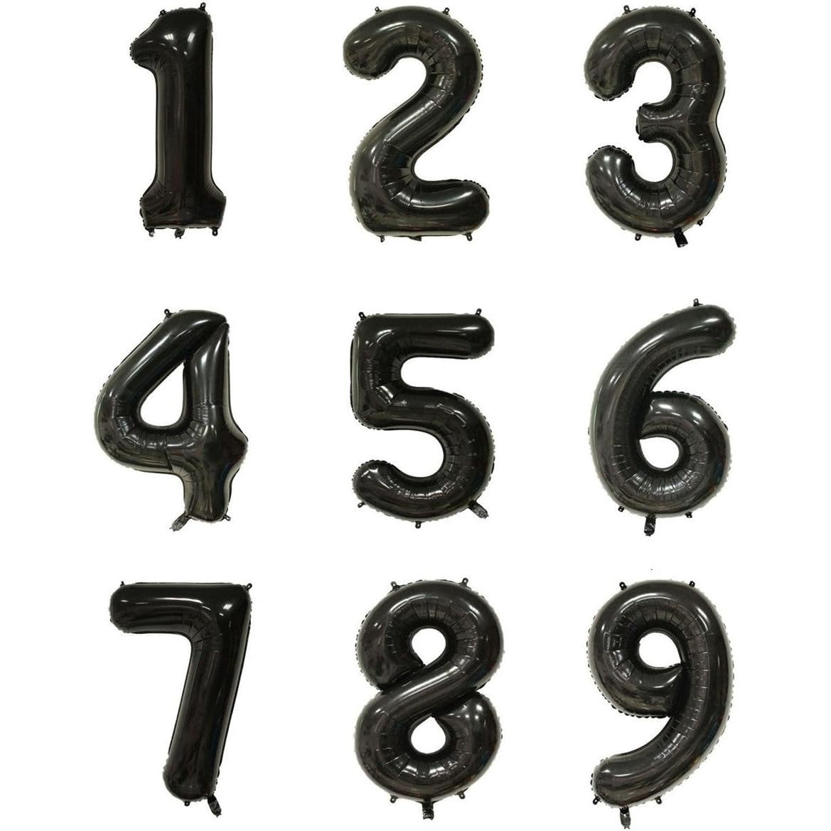 Balon Figurina Cifra 2, Aniversare si Party, Folie Metalizata, Umflare Aer sau Heliu, Inclus Pai Umflare, 80 cm, Negru