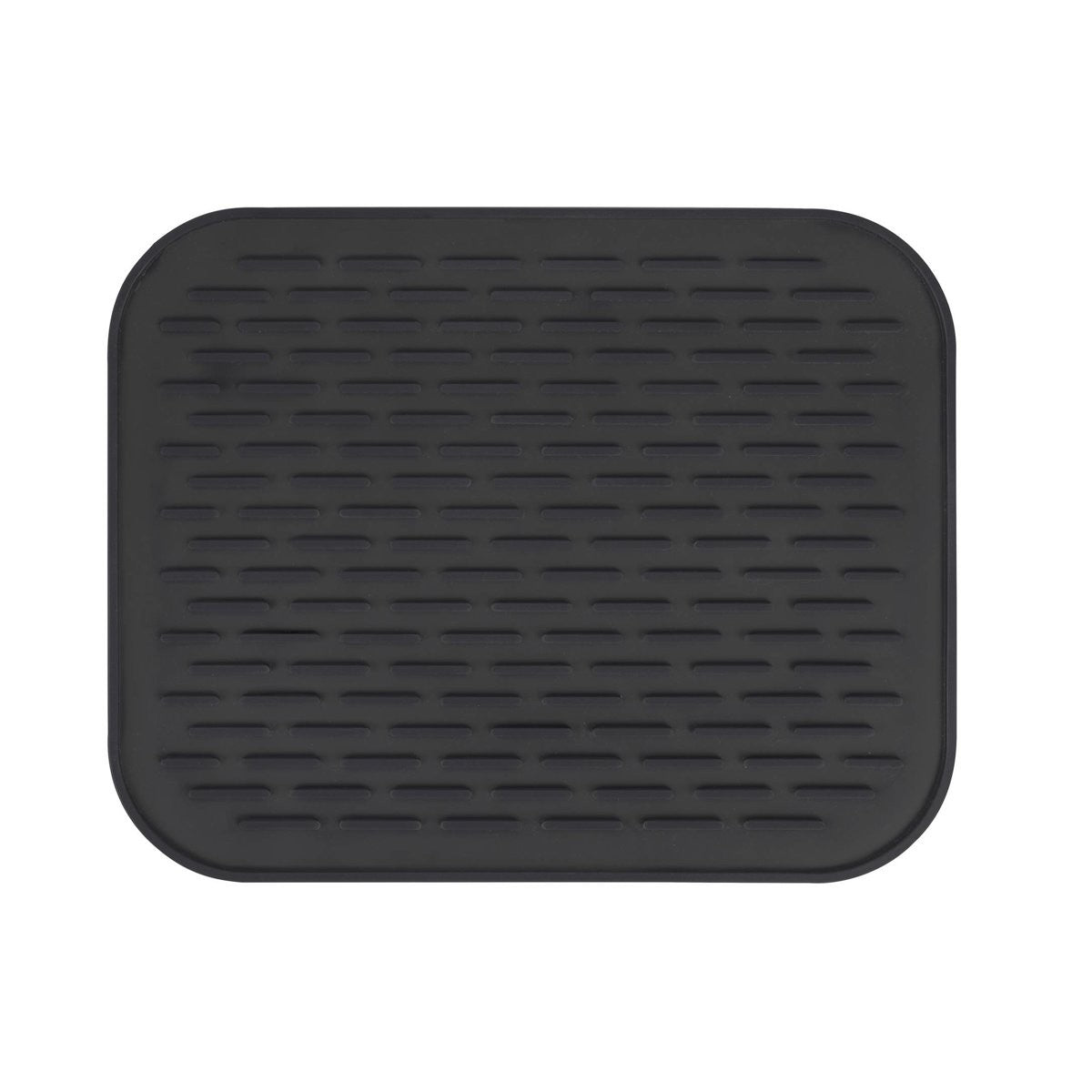 Covoras Scurgere Vase, Suport Termoizolant pentru Blat Bucatarie, Silicon Flexibil Rezistent la Caldura, 30x24 cm, Negru