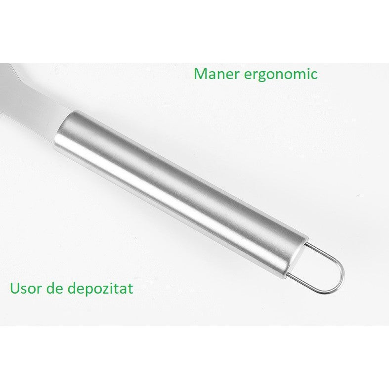 Set Ustensile pentru Gratar cu Termometru Digital si Manere Ergonomice, Otel Inoxidabil, Geanta Depozitare Oxford, 14 Piese, Argintiu