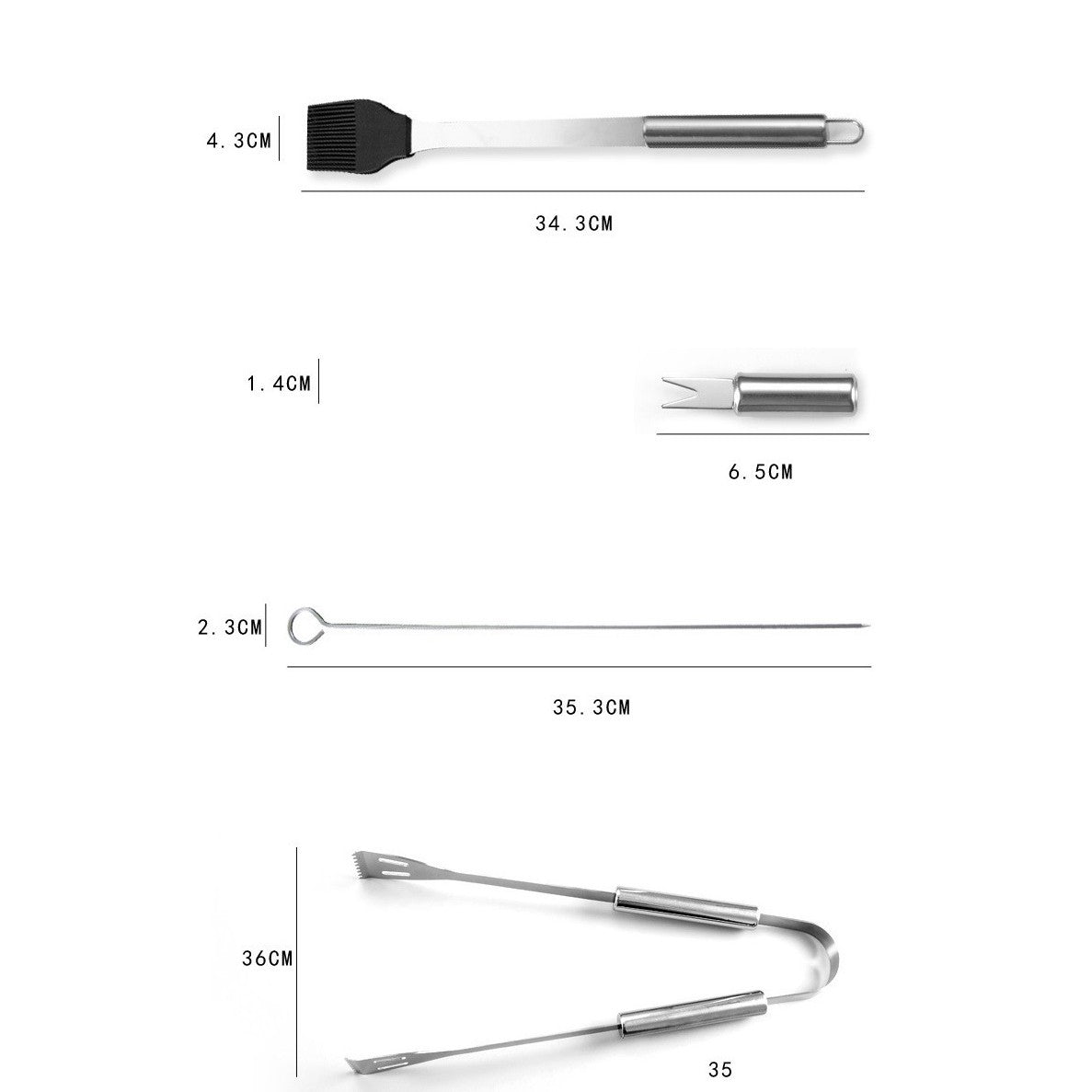 Set Ustensile Pentru Gratar Cu Manere Ergonomice, Otel Inoxidabil Rezistent La Coroziune, Geanta Depozitare Oxford, Argintiu, 18 Piese