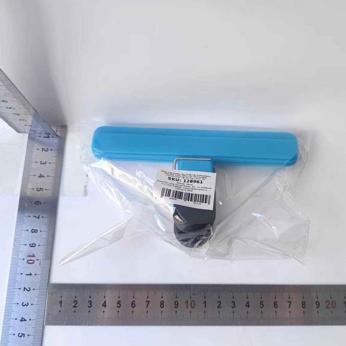 Clește Multifuncțional pentru Sigilarea Pungilor, Clip Etanș pentru Snack-uri și Alimente, Design Ergonomic, Plastic Rezistent, 15x7.5 cm, Albastru
