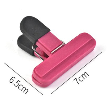 Cleste Multifunctional pentru Sigilarea Pungilor, Clip de Inchidere Ermetica pentru Prospetime Alimente, Plastic Rezistent, 7x6.5 cm, Roz