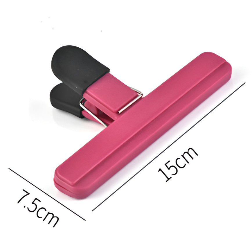 Cleste Multifunctional pentru Sigilarea Pungilor, Clips Ergonomic pentru Prospetime Alimente si Snacks, Plastic Rezistent, 15x7.5 cm, Roz