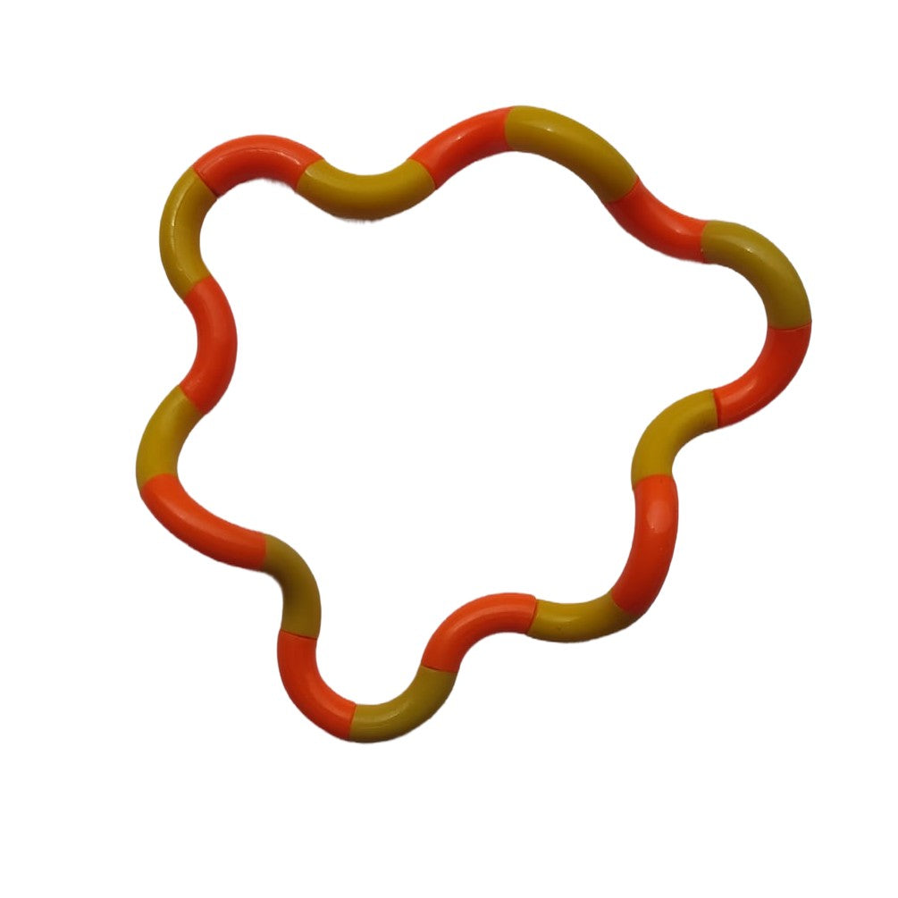 Jucarie Senzoriala Antistres Fidget Twist, Miscari Infinite De Decompresie, Plastic, Galben/Portocaliu, +3 Ani