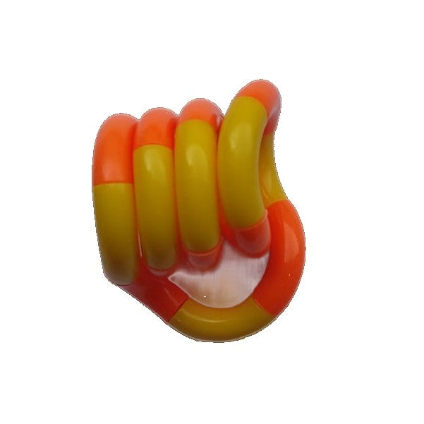 Jucarie Senzoriala Antistres Fidget Twist, Miscari Infinite De Decompresie, Plastic, Galben/Portocaliu, +3 Ani