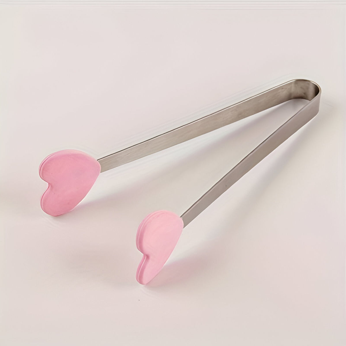 Cleste Bucatarie pentru Servire, Model Inimioare din Silicon, Maner Ergonomic Rezistent la Temperaturi Inalte, Roz, 14.5x3 cm