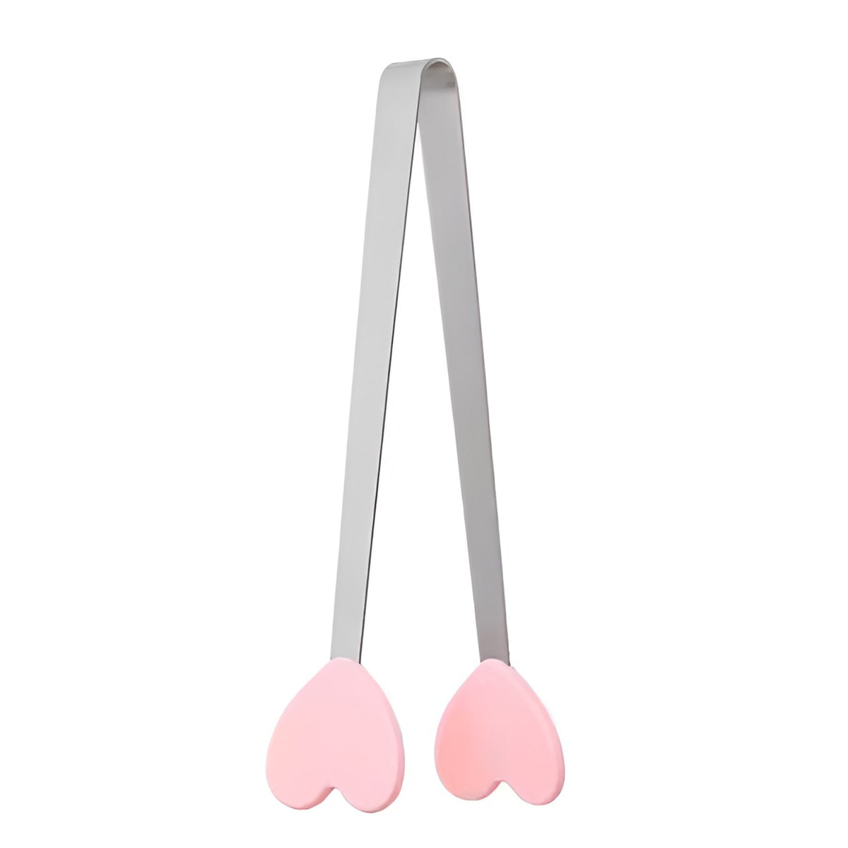 Cleste Bucatarie pentru Servire, Model Inimioare din Silicon, Maner Ergonomic Rezistent la Temperaturi Inalte, Roz, 14.5x3 cm