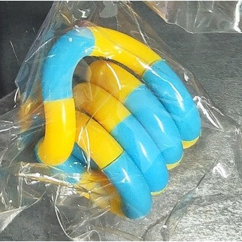 Jucarie Senzoriala Antistres Fidget Twist, Miscari Infinite De Decompresie, Plastic, Galben/Albastru, 2 Culori, 3+ Ani