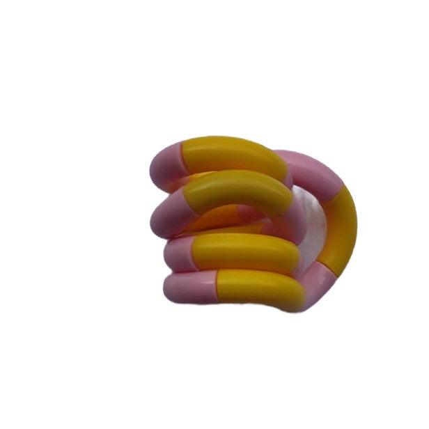 Jucarie Senzoriala Antistres Fidget Twist, Miscari Infinite Decompresie, Plastic, 2 Culori Galben/Roz, +3 Ani