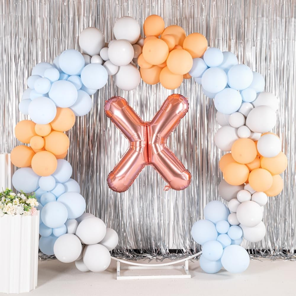 Balon Folie Metalizata Litera X, Gigant 100 cm, Umflare Heliu sau Aer, Aluminiu, Rose Gold