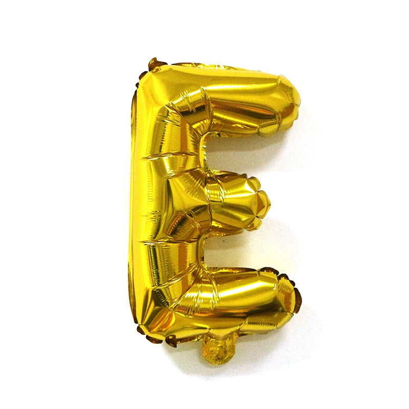 Balon Folie Metalizata Litera E, Umflare Heliu sau Aer, Material Rezistent, Accesorii Incluse, Auriu, 80 cm