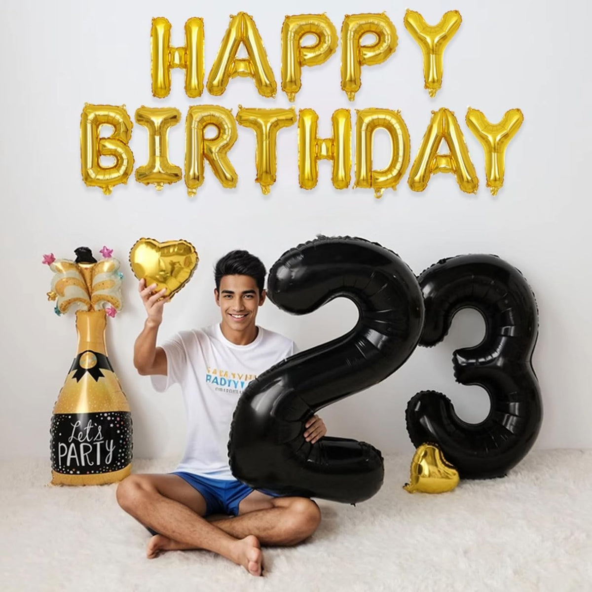 Balon Folie Metalizata Litera I, Dimensiune 80 cm, Umflare cu Heliu sau Aer, Aluminiu, Include Pai, Auriu