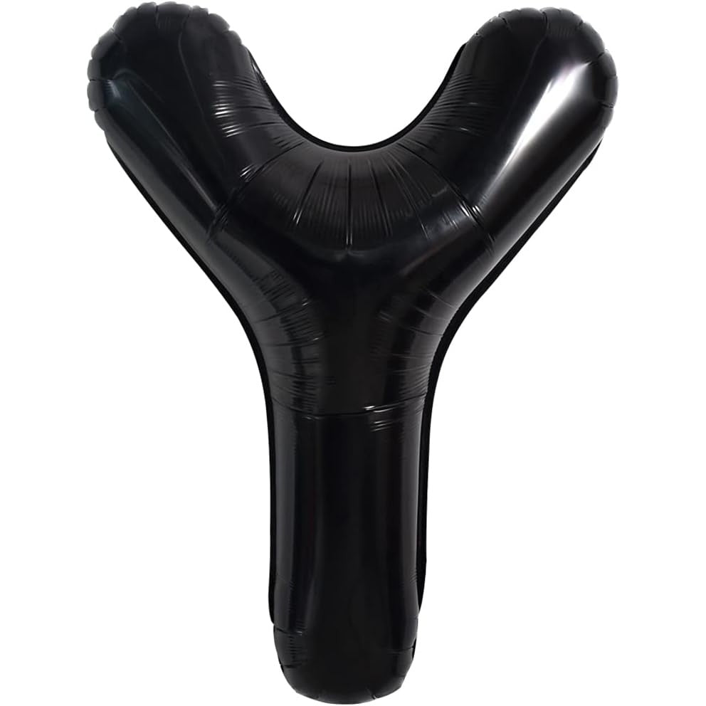 Balon Folie Metalizata Litera Y, 40 cm, Umflare Heliu sau Aer, Include Pai, Aluminiu, Negru