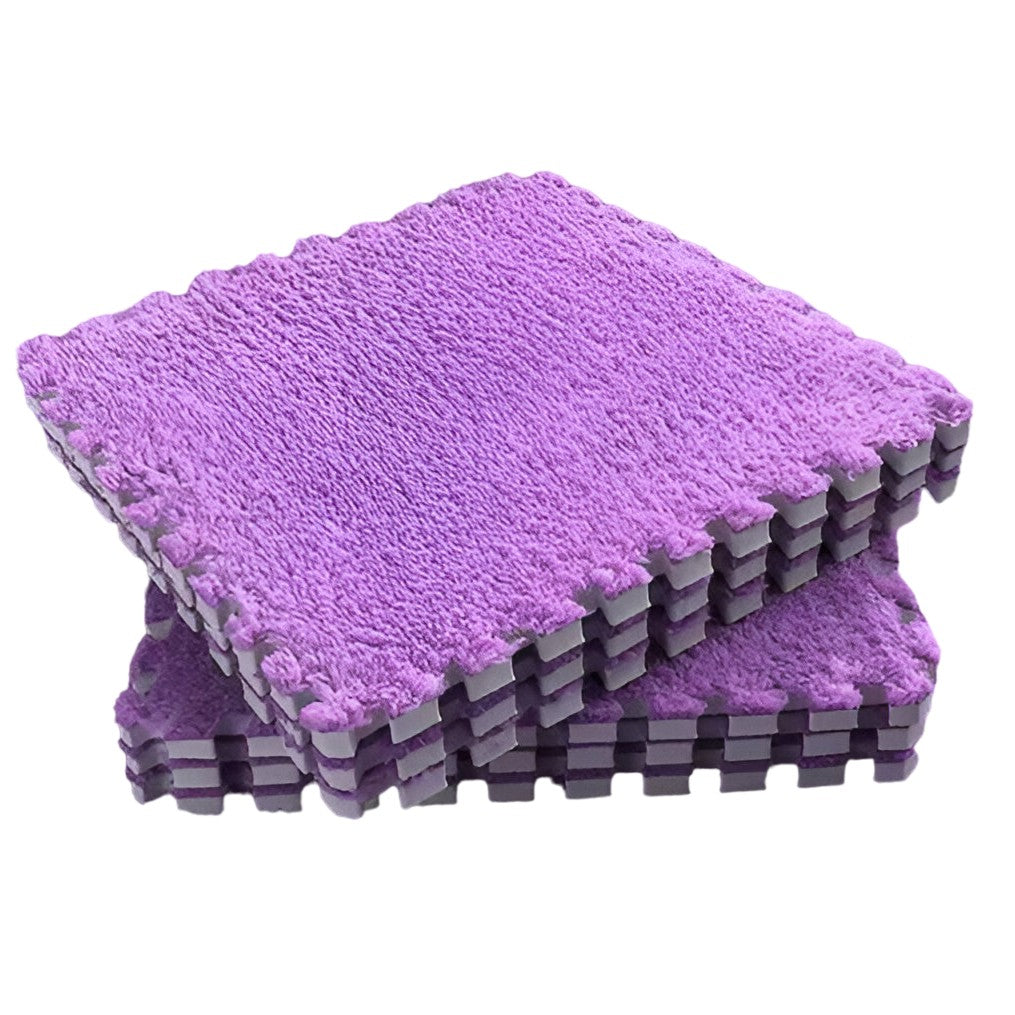 Covor Tip Puzzle Pentru Copii, Spuma EVA Moale Si Pufoasa, Protectie Podea Termoizolanta, 10 Piese, 30 x 30 x 1 cm, Mov
