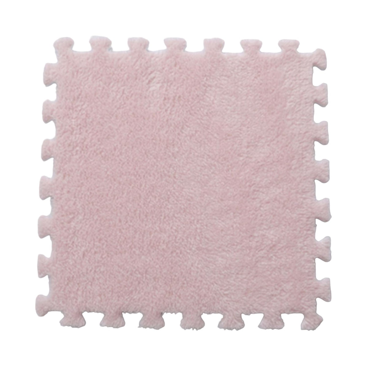 Covor Tip Puzzle, Set 10 Piese din Spuma EVA, Suprafata Moale si Pufoasa, Protectie Podea pentru Copii si Camera de Joaca, 30 x 30 x 1 cm, Roz Pudrat