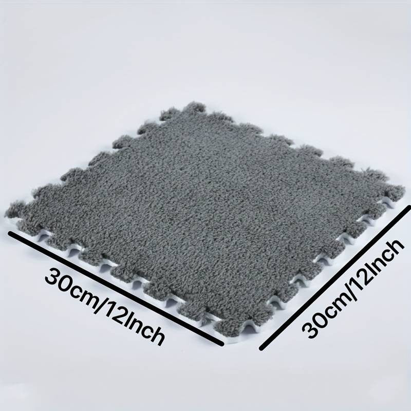 Covor Tip Puzzle Din Spuma EVA, Set 10 Piese, Suprafata Moale Si Pufoasa, Protectie Podea Copii, 30 x 30 x 1 cm, Gri