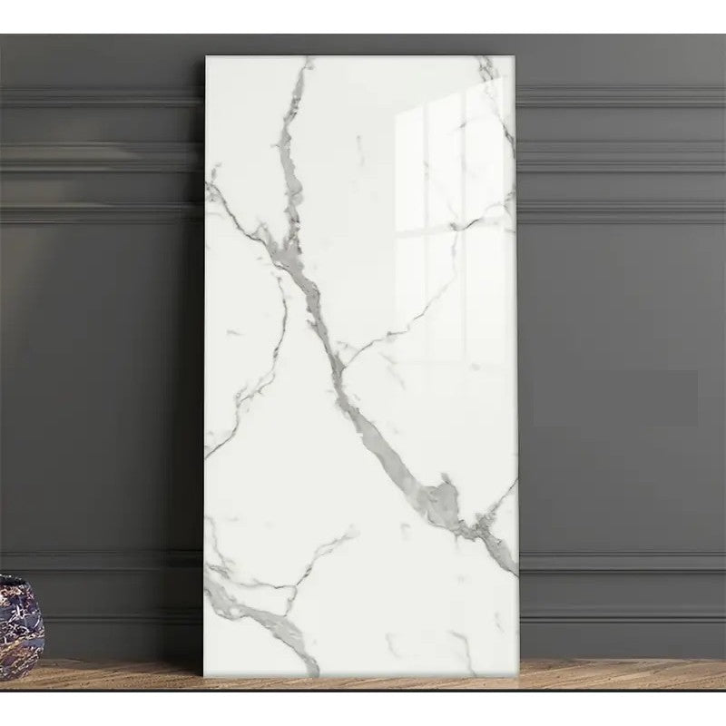 Placi Tapet Autoadezive, Model Imitatie Marmura, PVC Impermeabil si Rezistent la Caldura, Set 10 Bucati, 60 x 30 cm, Grosime 1.5 mm, 1.8 mp, Gri Deschis