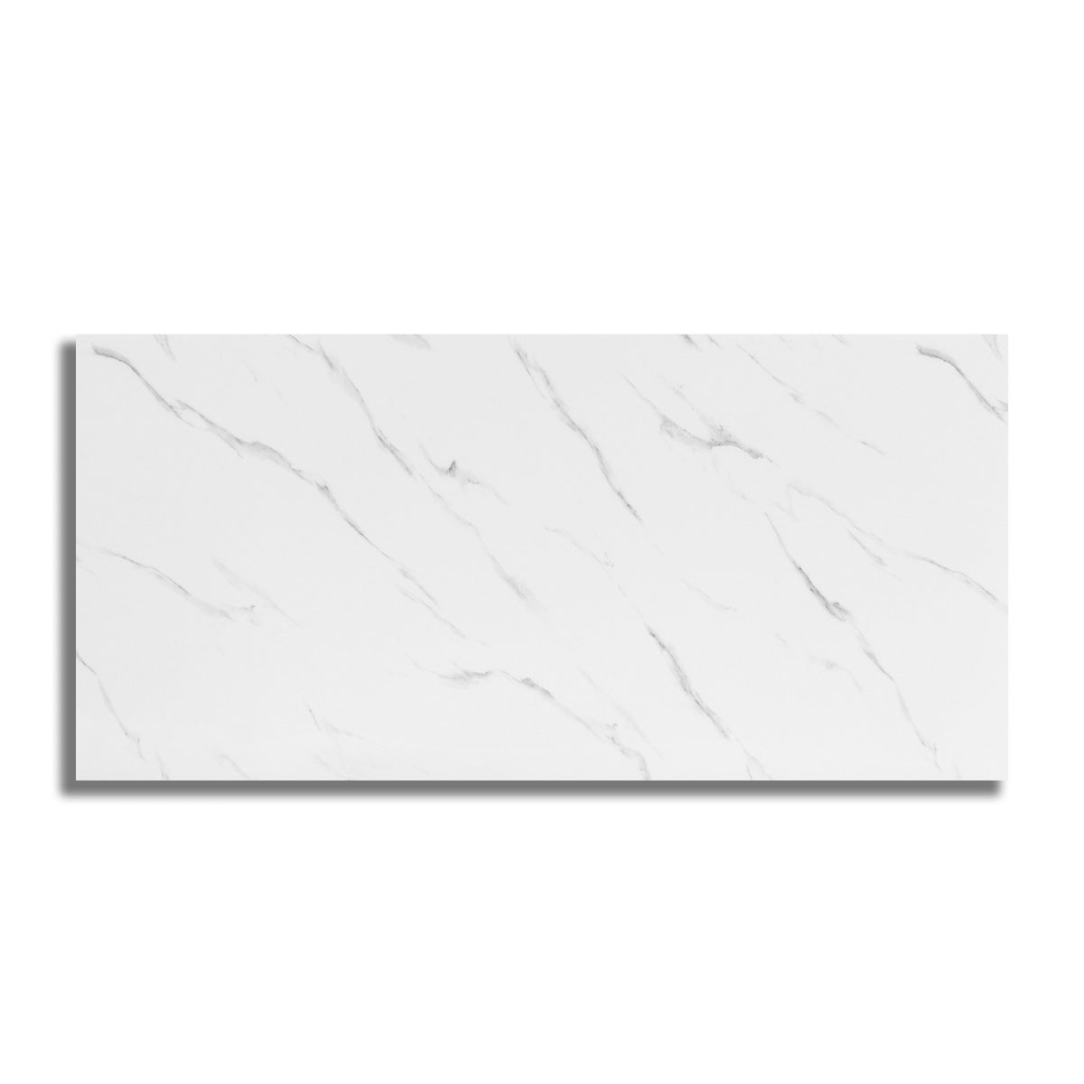 Set 10 Placi Tapet Autocolant, Aspect Marmura Alba, Panouri Perete Autoadezive, PVC Impermeabil, 60 x 30 cm, Grosime 1.5 mm, Suprafata 1.8 mp