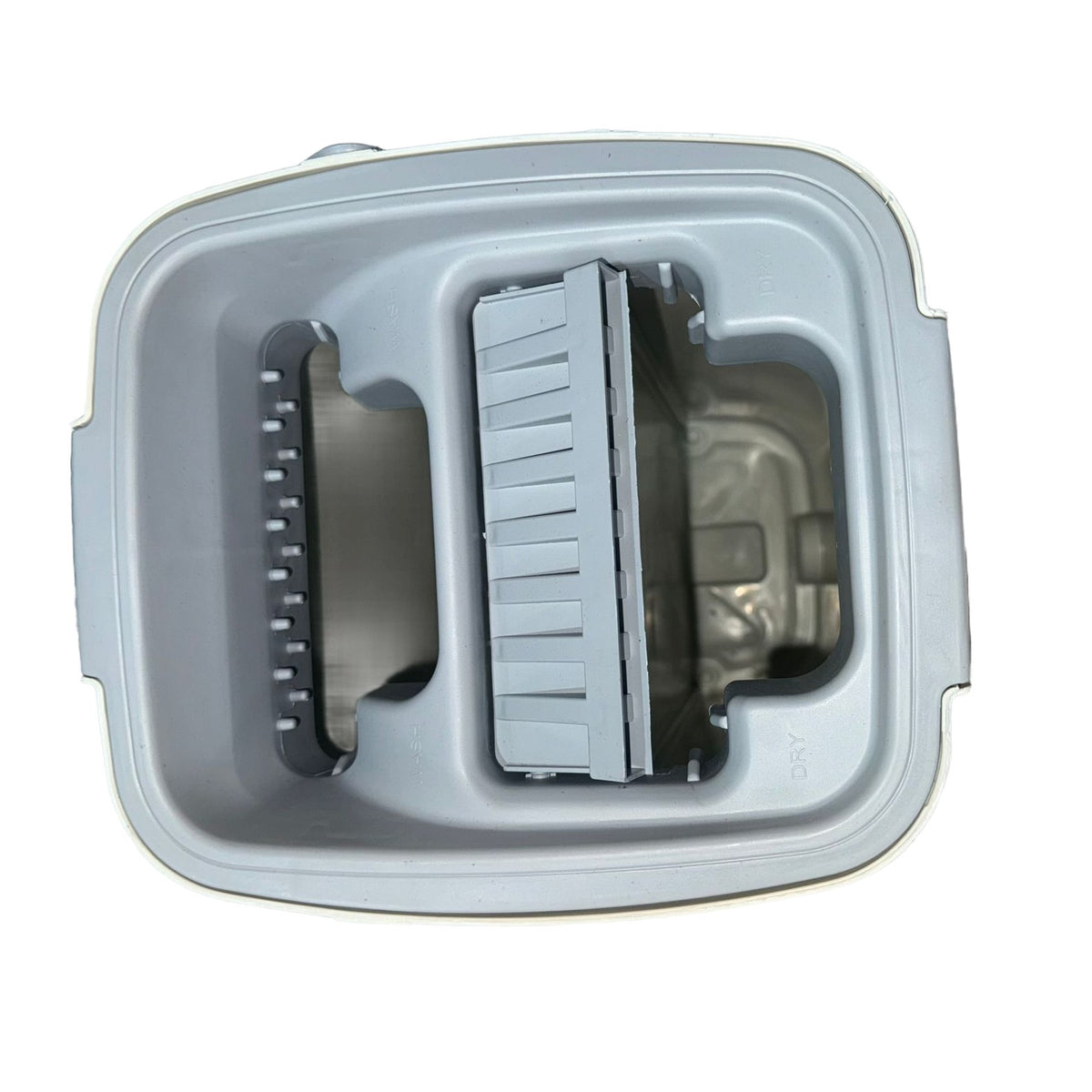 Set de Curatenie cu Mop Plat si Galeata, Stoarcere Fara Maini si Rotire 360 Grade, Tija Inox Telescopica, Plastic si Microfibra, 5.7 l, 4 Rezerve Incluse, Albastru/Alb