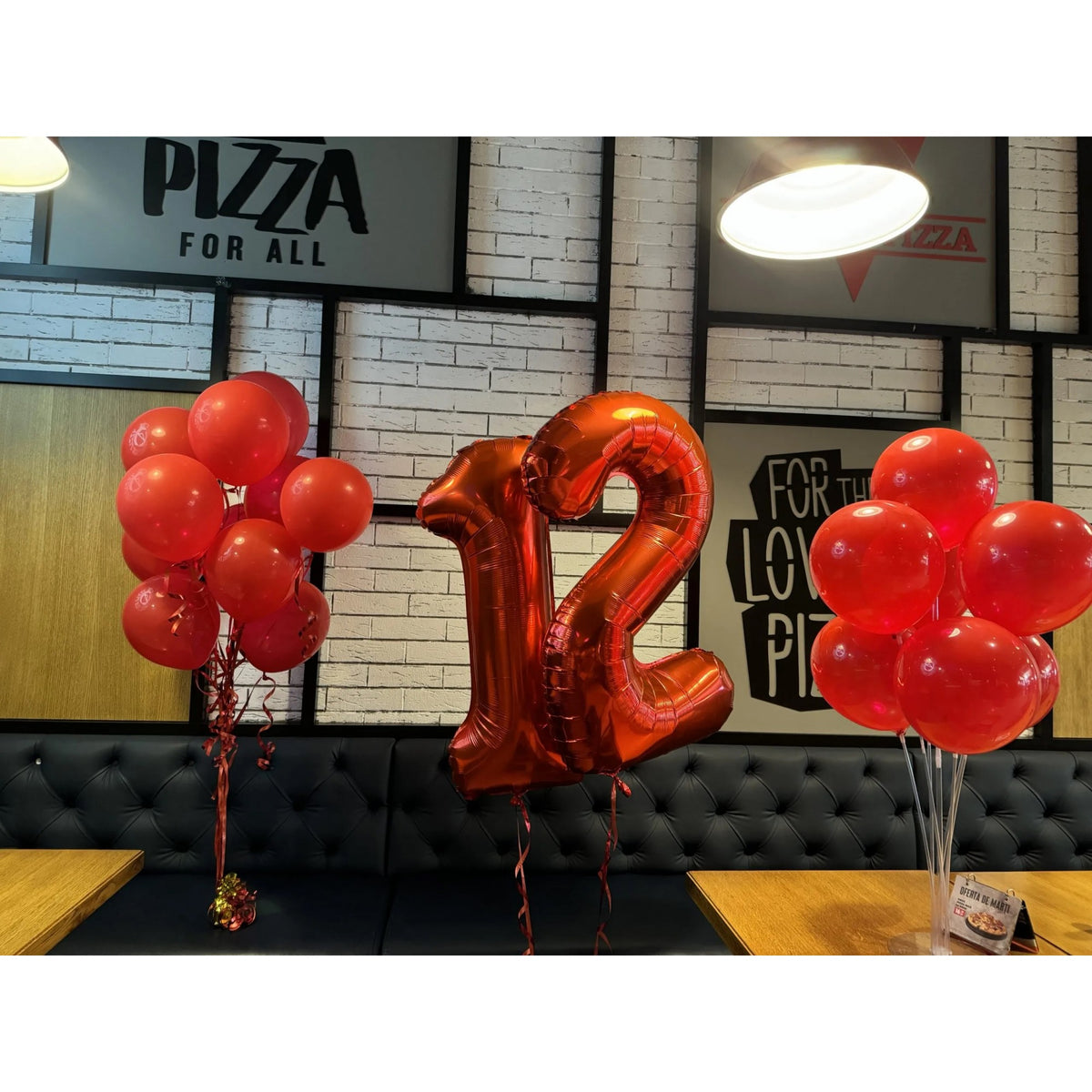 Balon Aniversar Cifra 2, Figurina din Folie Metalizata, Umflare Aer sau Heliu, include Pai Umflare, 80 cm, Rosu