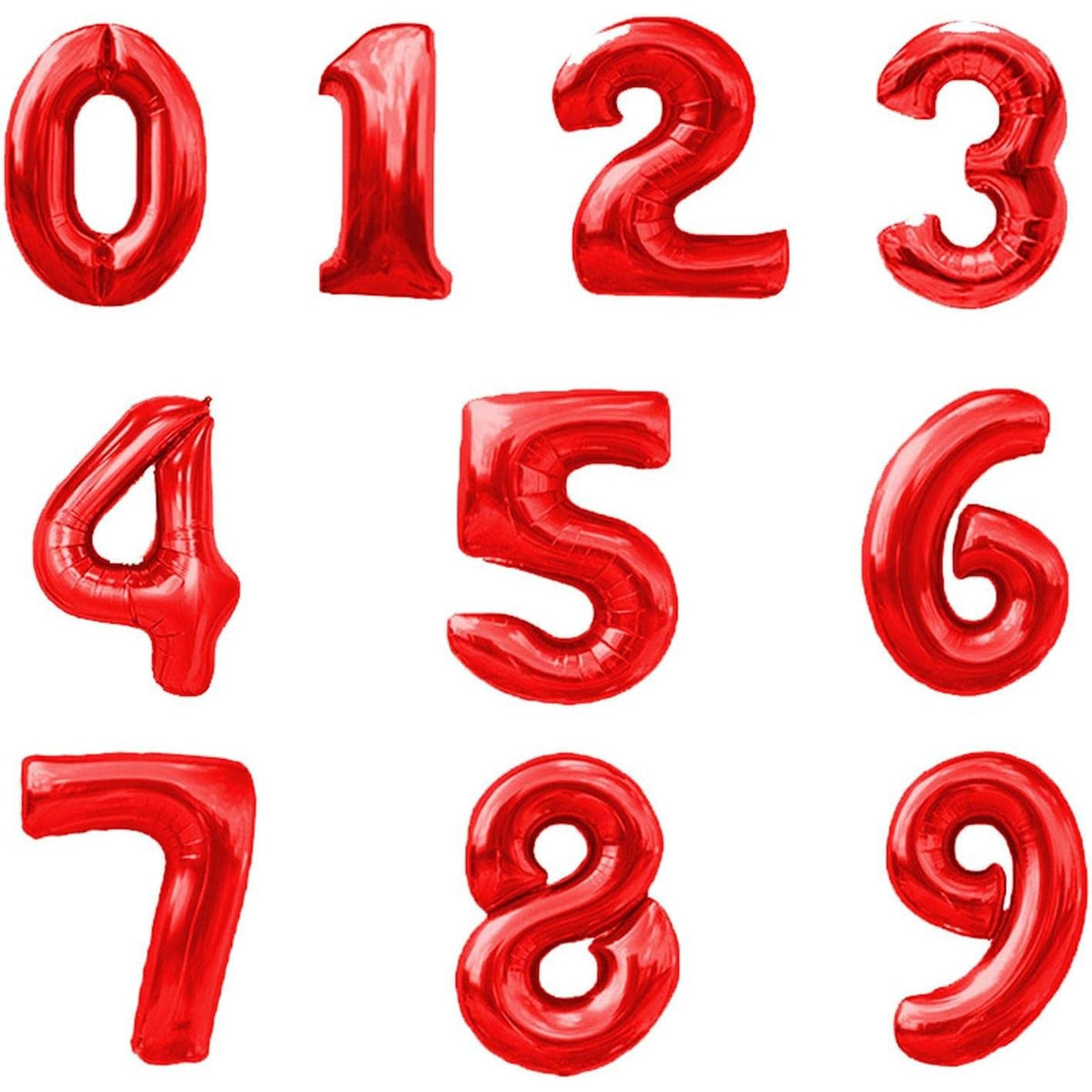 Balon Aniversar Cifra 2, Figurina din Folie Metalizata, Umflare Aer sau Heliu, include Pai Umflare, 80 cm, Rosu
