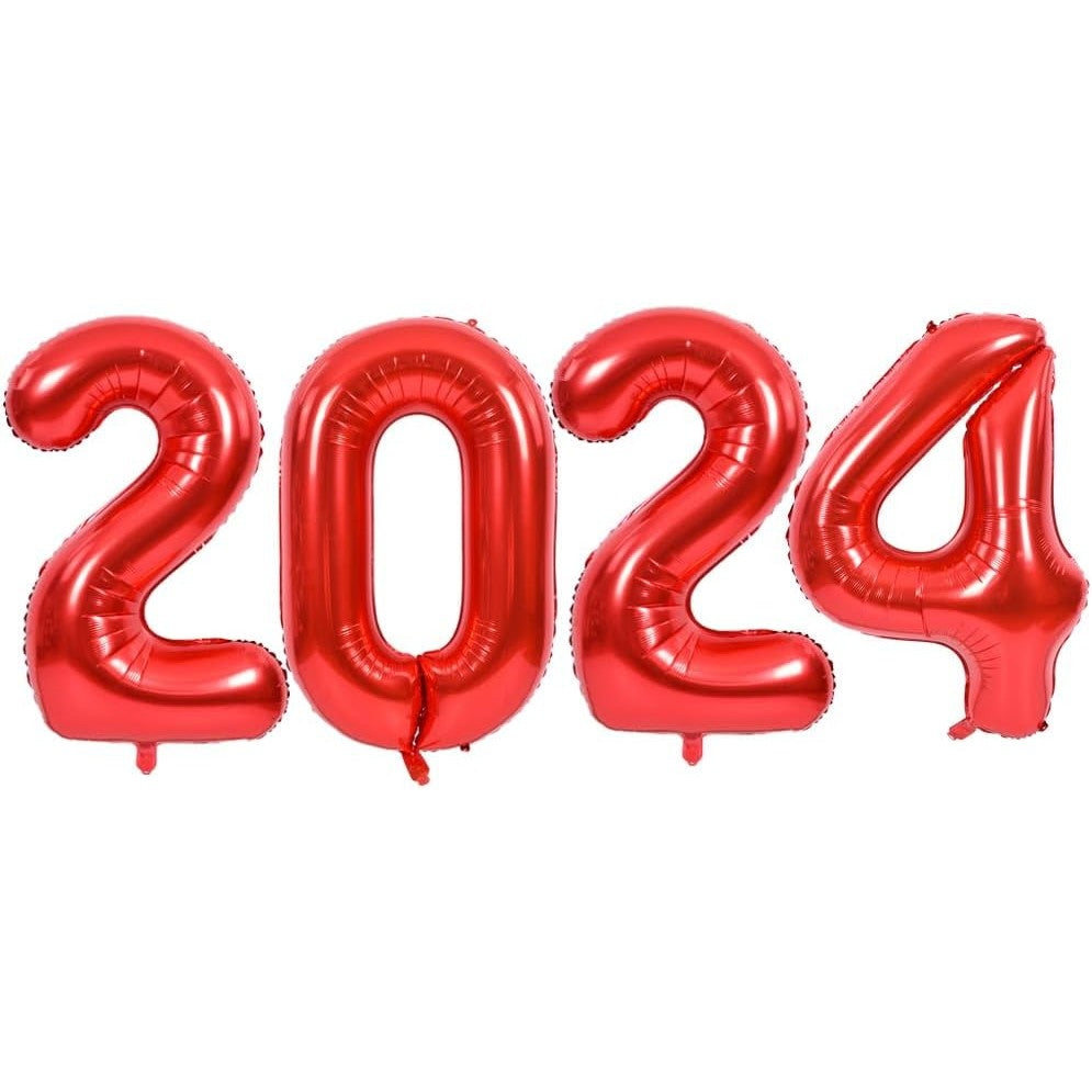 Balon Aniversar Cifra 4, Figurina din Folie de Aluminiu Metalizata, Umflare cu Aer sau Heliu, Inaltime 80 cm, Rosu
