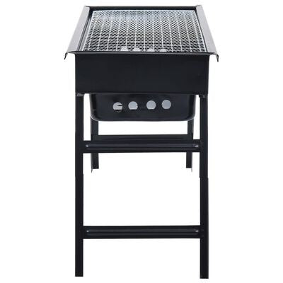 Gratar Portabil pentru Camping si Picnic, Gratar Compact din Metal Robust pentru Gradina si Terasa, 60x22x23 cm, Negru
