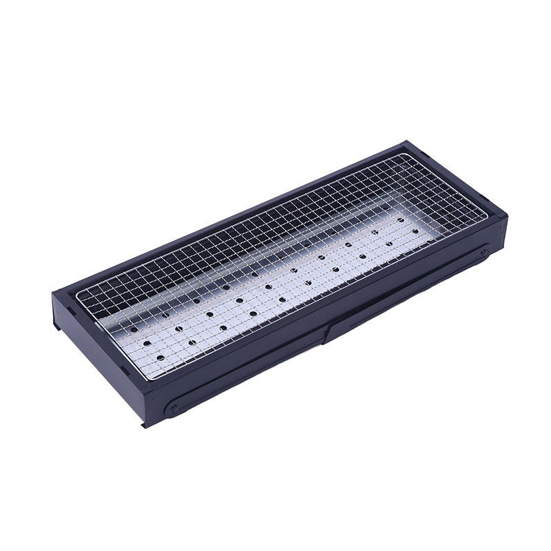 Gratar Portabil pentru Camping si Picnic, Gratar Compact din Metal Robust pentru Gradina si Terasa, 60x22x23 cm, Negru