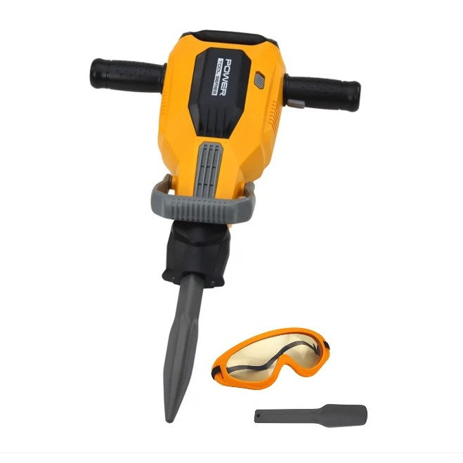 Jucarie Picamer Interactiv pentru Copii, Unelte de Constructii cu Sunete si Lumini, Capete Interschimbabile si Ochelari, Plastic, 41 cm, Portocaliu