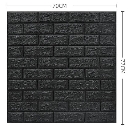 Set Tapet 3D Autoadeziv, Panouri Perete Model Caramida, Spuma Polietilena XPE, Impermeabil si Izolant, 70 x 77 cm, Grosime 3 mm, Gri Antracit, Set 10 Placi, 5.3 mp