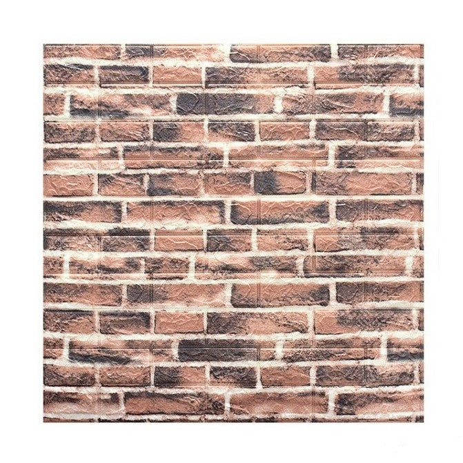 Tapet 3D Autoadeziv, Model Caramida, Panouri Decorative Perete, Spuma Polietilena XPE, Impermeabil si Izolant Termic, Set 10 Placi, 70 x 77 cm, Grosime 3 mm, Acoperire 5.3 mp, Caramida Rosie