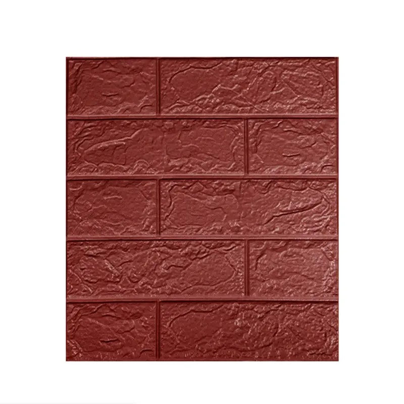 Set 10 Placi Tapet 3D Autoadeziv, Model Caramida, Panouri Decorative de Perete, Spuma Polietilena XPE, Impermeabil si Izolant, 35 x 38 cm, Grosime 3 mm, Acoperire 1.33 mp, Maro
