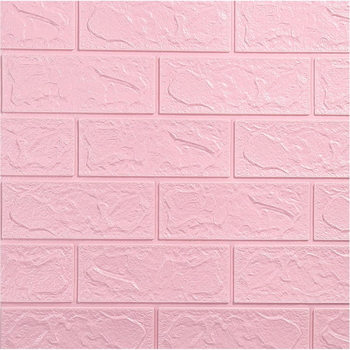 Set Tapet 3D Autocolant, Model Caramida, Panouri Decorative Autoadezive Impermeabile, Spuma Polietilena XPE, 35 x 38 cm, 10 Bucati, Roz