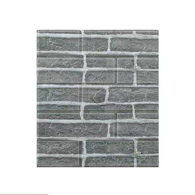 Set Placi Tapet 3D Autoadeziv, Model Caramida, Panouri Perete Impermeabile din Spuma Polietilena XPE, 35 x 38 cm, 3 mm Grosime, 1.33 mp, Gri, 10 Bucati