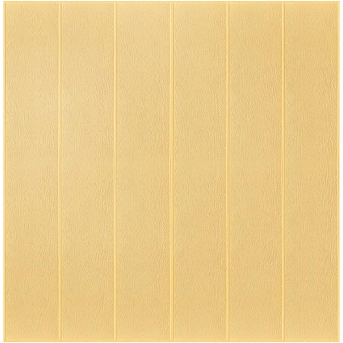 Tapet 3D Autoadeziv Tip Placi de Lemn, Panouri Decorative din Rasina Ecologica, Izolatie Fonica si Termica, Rezistent la Apa, 70 x 70 cm, Grosime 3 mm, Set 10 Bucati, 4.9 mp, Crem Deschis