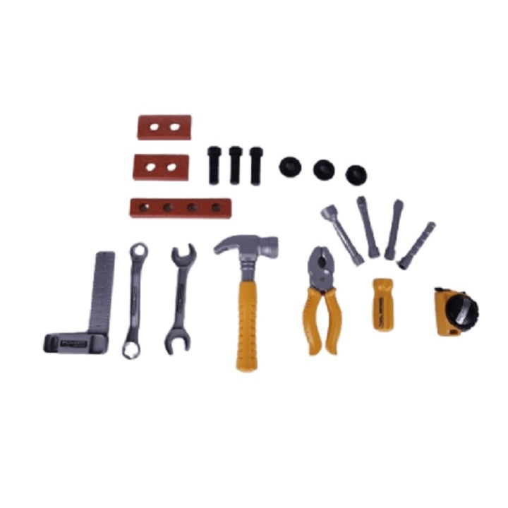 Trusă Scule și Unelte de Jucărie pentru Copii, Set Interactiv 19 Piese cu Valiză Depozitare, Plastic, +3 Ani, Gri/Portocaliu, 27.5x15.5x13 cm