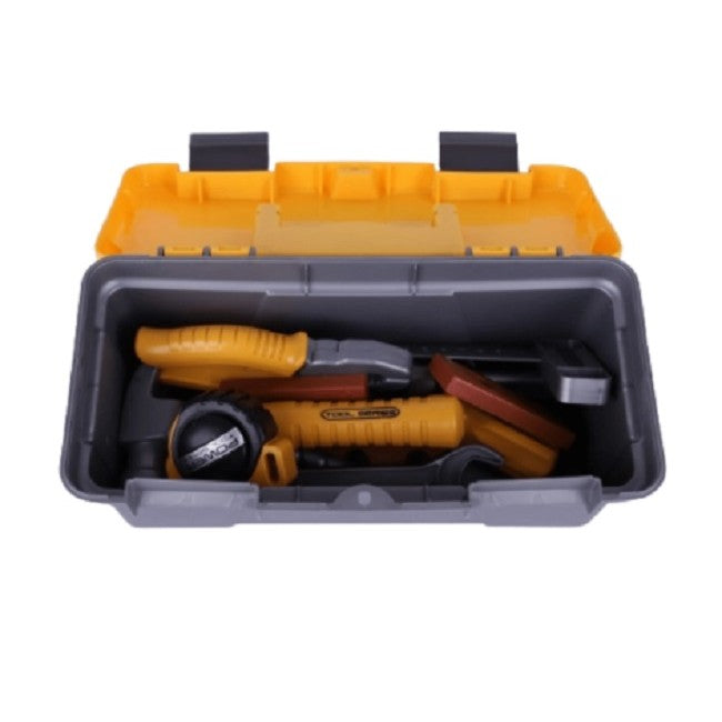 Trusă Scule și Unelte de Jucărie pentru Copii, Set Interactiv 19 Piese cu Valiză Depozitare, Plastic, +3 Ani, Gri/Portocaliu, 27.5x15.5x13 cm