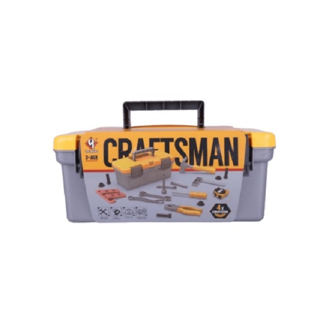 Trusă Scule și Unelte de Jucărie pentru Copii, Set Interactiv 19 Piese cu Valiză Depozitare, Plastic, +3 Ani, Gri/Portocaliu, 27.5x15.5x13 cm