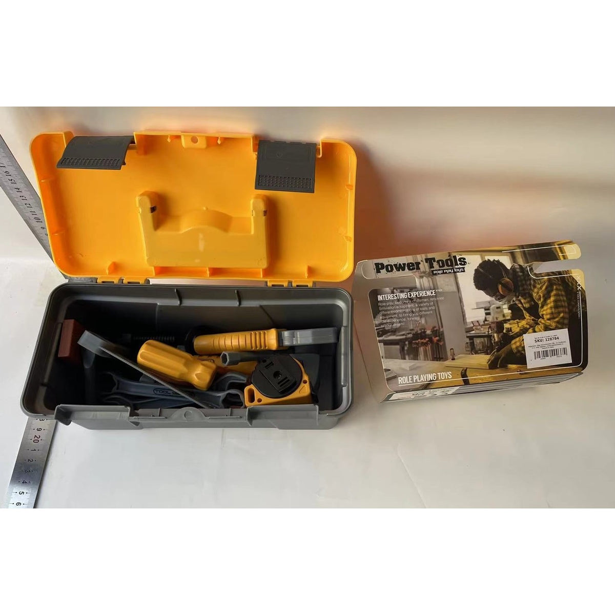 Trusă Scule și Unelte de Jucărie pentru Copii, Set Interactiv 19 Piese cu Valiză Depozitare, Plastic, +3 Ani, Gri/Portocaliu, 27.5x15.5x13 cm