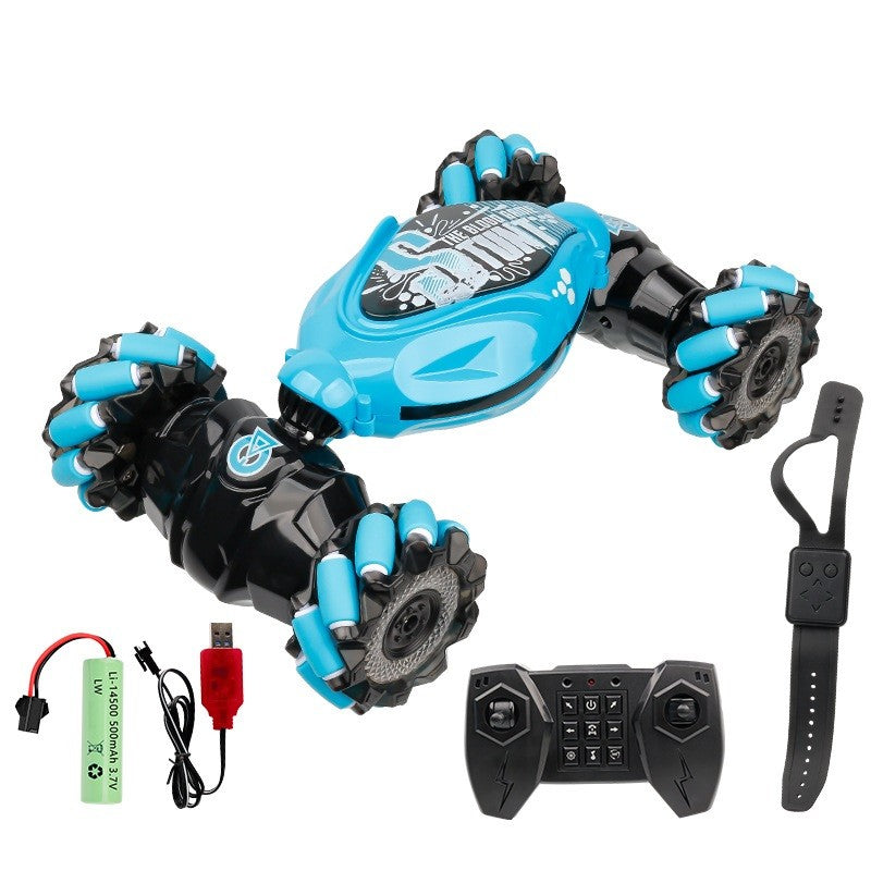 Mașinuță Cu Telecomandă Și Control Gestual Prin Senzori, Conducere Pe Două Fețe, Lumini Și Muzică, Plastic, 27.5 x 15 x 7 cm, Albastru
