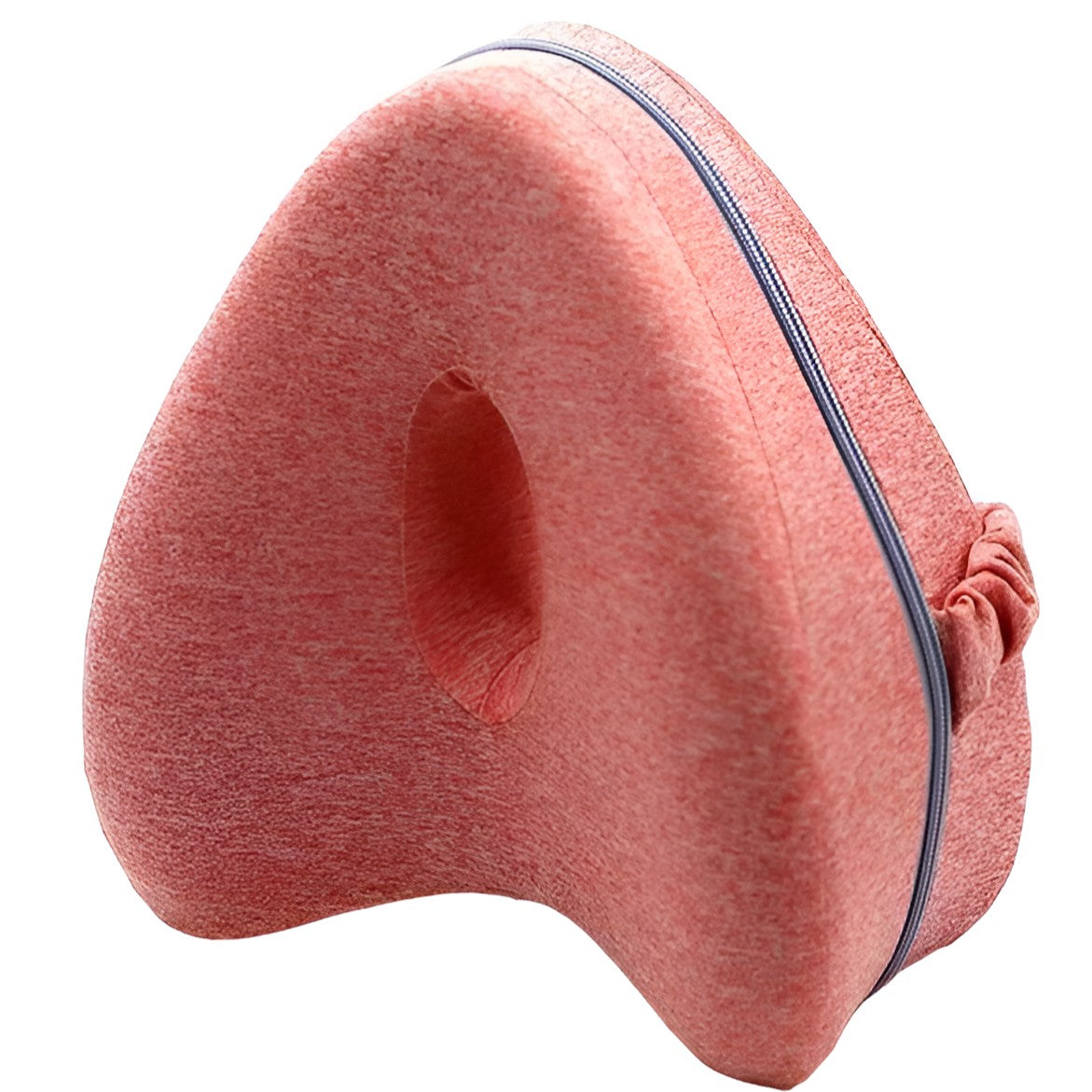Pernă Ortopedică pentru Picioare și Genunchi, Design Ergonomic în Formă de Inimă cu Curea Anti-cădere, Spumă cu Memorie Termo-elastică, 25x23x13 cm, Roz